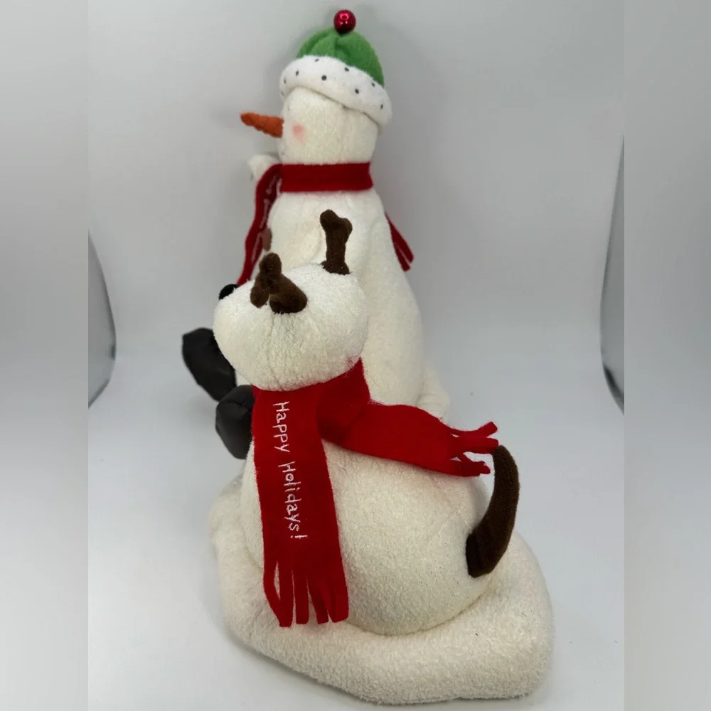 Hallmark Jingle Pals Snowman with Dog Animated Musical Singing Plush 2004 Tested